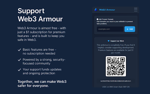 Web3 Armour  from Chrome web store to be run with OffiDocs Chromium online