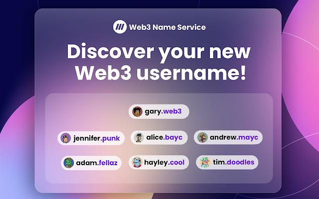 Web3 Name Service (WNS)  from Chrome web store to be run with OffiDocs Chromium online