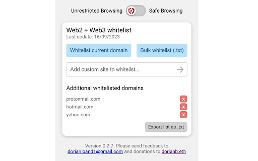 Web3 Whitelist  from Chrome web store to be run with OffiDocs Chromium online