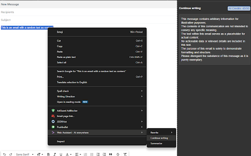 Web Assistant ChatGPT everywhere  from Chrome web store to be run with OffiDocs Chromium online