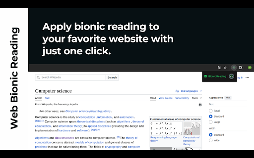 Web Bionic Reading  from Chrome web store to be run with OffiDocs Chromium online
