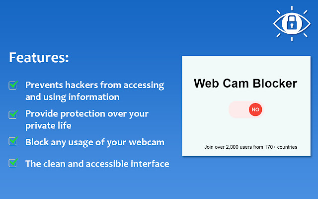 WebCam Block Save your privacy  from Chrome web store to be run with OffiDocs Chromium online