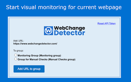 Web Change Detector  from Chrome web store to be run with OffiDocs Chromium online