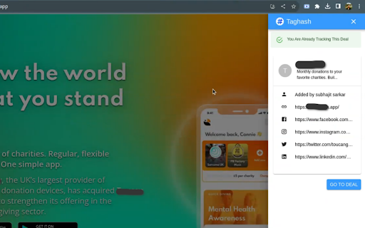 Web Clipper for Taghash  from Chrome web store to be run with OffiDocs Chromium online