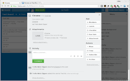 Web Clipper for Trello  from Chrome web store to be run with OffiDocs Chromium online