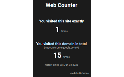 Web Counter  from Chrome web store to be run with OffiDocs Chromium online