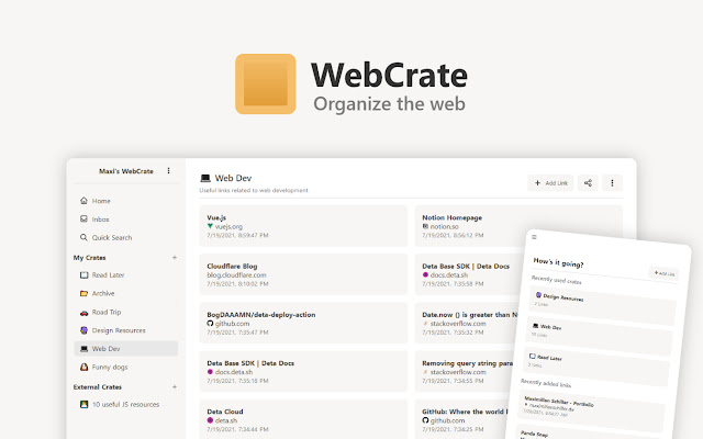 WebCrate Browser Extension  from Chrome web store to be run with OffiDocs Chromium online