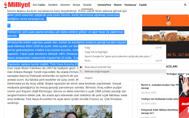 Webde referans bilgileriyle kopyalama  from Chrome web store to be run with OffiDocs Chromium online