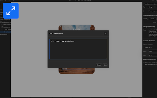 Webflow Attribute Editor  from Chrome web store to be run with OffiDocs Chromium online