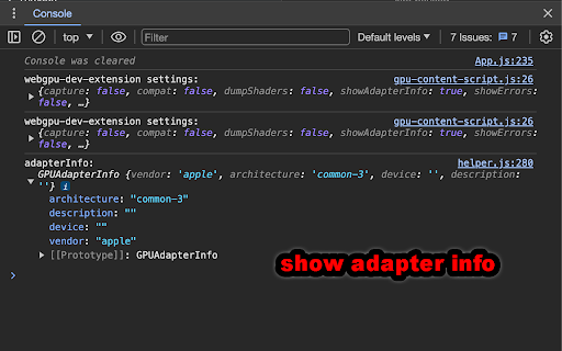 WebGPU Dev Extension  from Chrome web store to be run with OffiDocs Chromium online