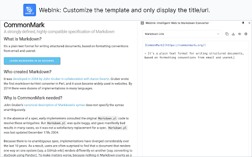 WebInk: Intelligent Web to Markdown Converter  from Chrome web store to be run with OffiDocs Chromium online