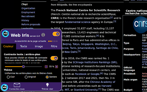 Web Iris  from Chrome web store to be run with OffiDocs Chromium online