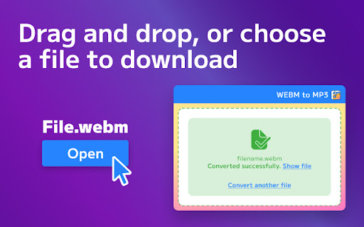 WEBM to MP3  from Chrome web store to be run with OffiDocs Chromium online