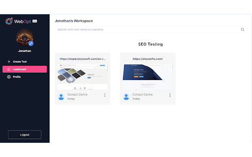 Webopt Website Testing Tool  from Chrome web store to be run with OffiDocs Chromium online