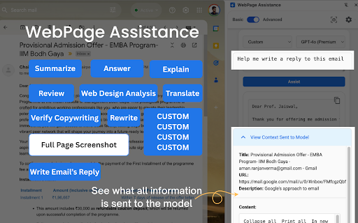 WebPage Assistance  from Chrome web store to be run with OffiDocs Chromium online