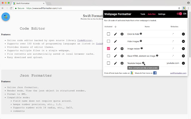 Webpage Formatter  from Chrome web store to be run with OffiDocs Chromium online