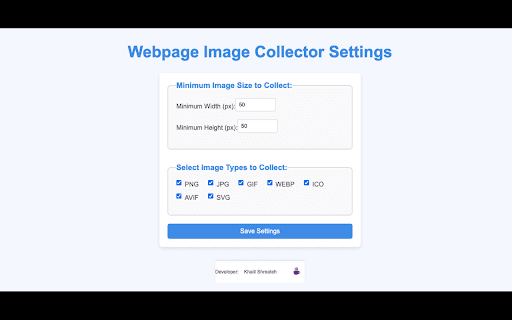 Webpage Image Collector and Downloader  from Chrome web store to be run with OffiDocs Chromium online