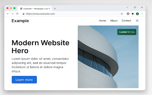 Webpage Load Time  from Chrome web store to be run with OffiDocs Chromium online