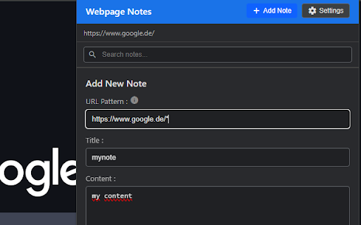 Webpage Notes  from Chrome web store to be run with OffiDocs Chromium online