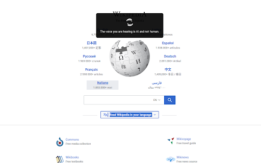 Web Page Reader with Whisper AI  from Chrome web store to be run with OffiDocs Chromium online