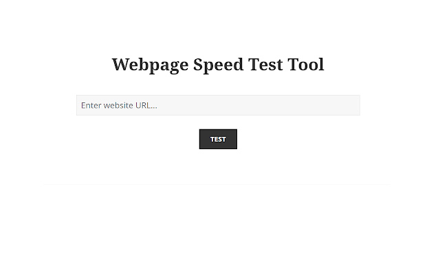 Webpage Speed Test Tool  from Chrome web store to be run with OffiDocs Chromium online