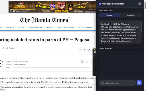 Webpage Summarizer  Chat AI  from Chrome web store to be run with OffiDocs Chromium online
