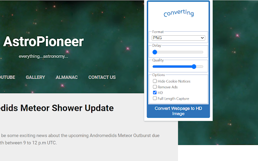 Webpage to HD Image  from Chrome web store to be run with OffiDocs Chromium online
