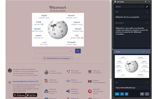 Web Picker  from Chrome web store to be run with OffiDocs Chromium online