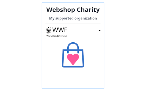 Webshop Charity  from Chrome web store to be run with OffiDocs Chromium online