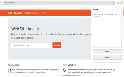 Web Site Analiz  from Chrome web store to be run with OffiDocs Chromium online