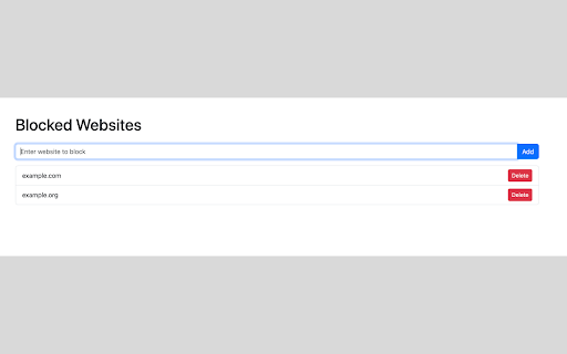 Website Blocker by MT  from Chrome web store to be run with OffiDocs Chromium online