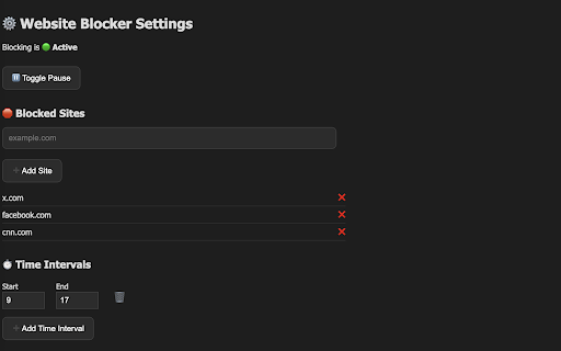 Website Blocker – Stay Focused Online  from Chrome web store to be run with OffiDocs Chromium online