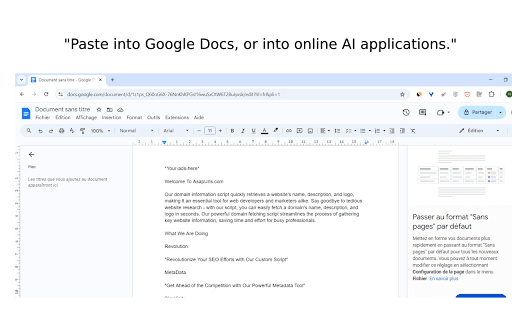 Website Content Copier  from Chrome web store to be run with OffiDocs Chromium online