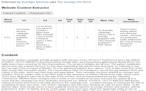 Website Content Extractor  from Chrome web store to be run with OffiDocs Chromium online