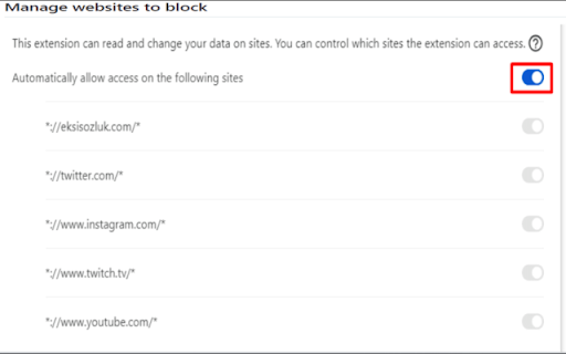 Web Site Engelleyici  from Chrome web store to be run with OffiDocs Chromium online