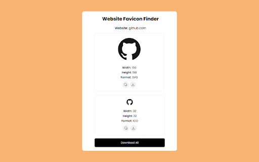 Website Favicon Finder  from Chrome web store to be run with OffiDocs Chromium online