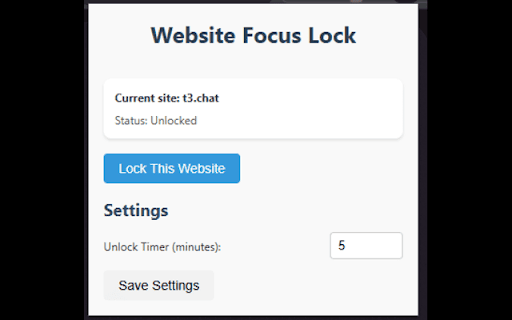 Website Focus Lock  from Chrome web store to be run with OffiDocs Chromium online