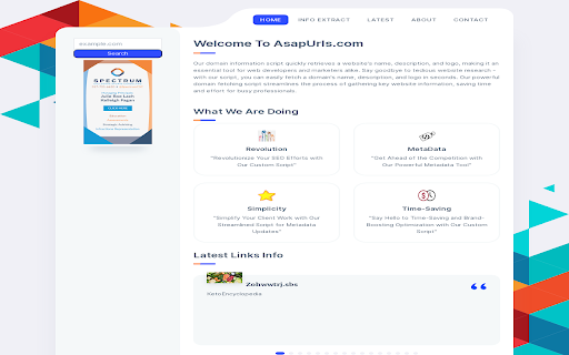 Website Info Extractor  from Chrome web store to be run with OffiDocs Chromium online