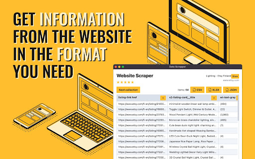 Website Scraper  from Chrome web store to be run with OffiDocs Chromium online