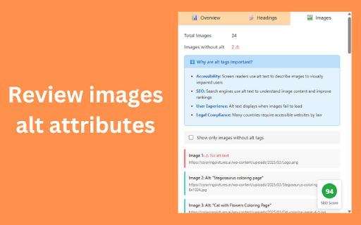 Website SEO Meta Inspector  from Chrome web store to be run with OffiDocs Chromium online