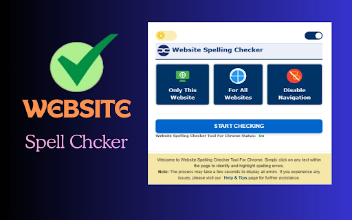 Website Spelling Checker Tool For Chrome  from Chrome web store to be run with OffiDocs Chromium online