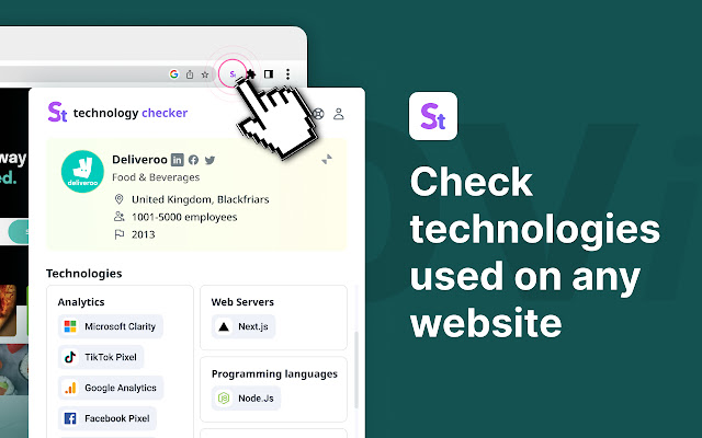 Website Technology Checker by Snov.io  from Chrome web store to be run with OffiDocs Chromium online