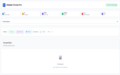 Website Trimmer Scraper  from Chrome web store to be run with OffiDocs Chromium online