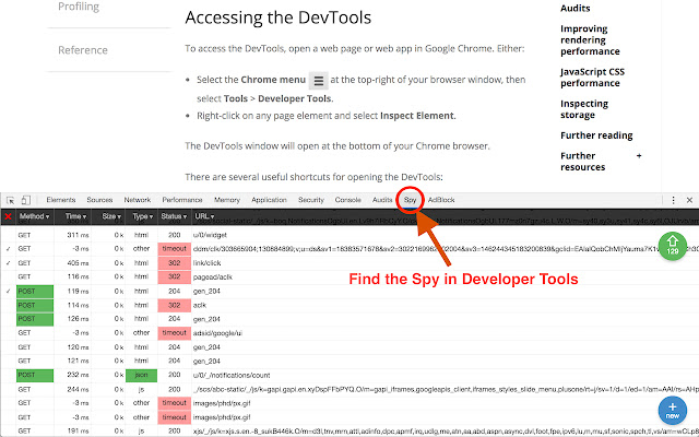 WebSpy: explore and test website  from Chrome web store to be run with OffiDocs Chromium online