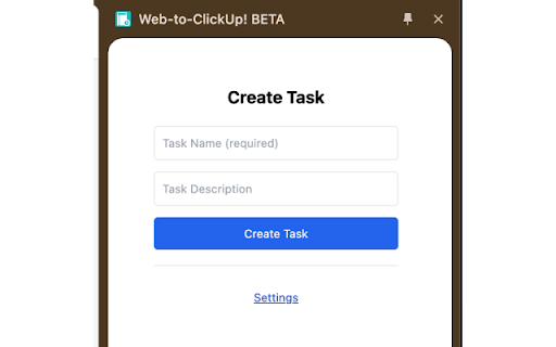 Web to ClickUp! BETA  from Chrome web store to be run with OffiDocs Chromium online