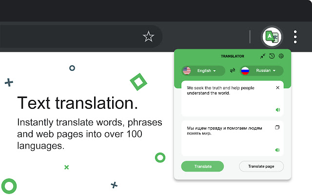 Web Translate Translator, Dictionary  from Chrome web store to be run with OffiDocs Chromium online