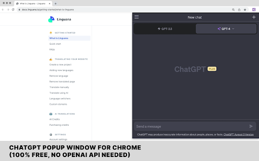 WebWise ChatGPT English (USA)  from Chrome web store to be run with OffiDocs Chromium online