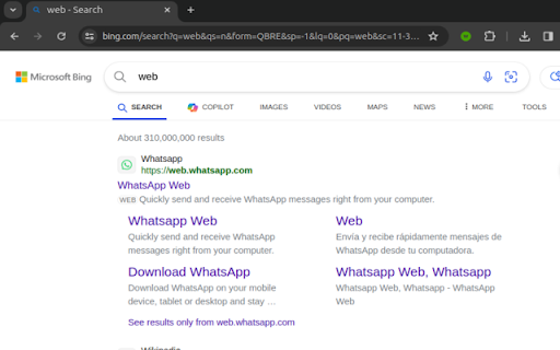 WebWise Search  from Chrome web store to be run with OffiDocs Chromium online