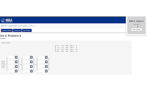 WebWork Companion: Redo your WebWorks without spoiling the answers  from Chrome web store to be run with OffiDocs Chromium online