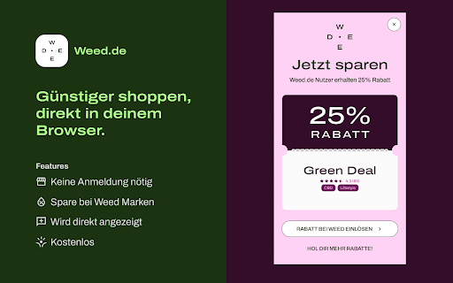 Weed.de Cannabis Rabatt Finder  from Chrome web store to be run with OffiDocs Chromium online